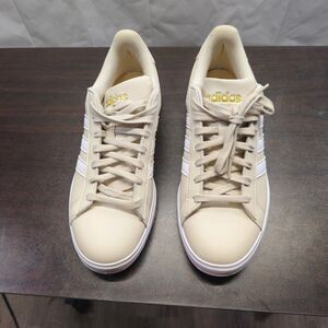 Adidas Grand Court 2.0 Sneakers Womens 9 Cloudfoam Alumina White Gold